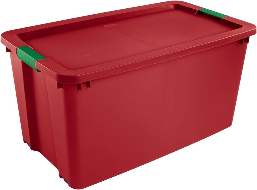 45 Gallon Wheeled Latch Tote with Lid | Extra Large Plastic Christmas Storage Bin | Holiday Decor... | Amazon (US)