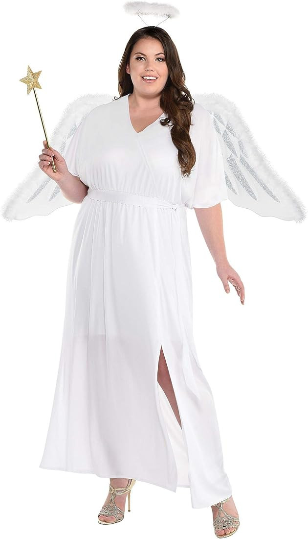 Party City Sent from Above Angel Halloween Costume for Women, Plus Size, Includes Dress and Halo | Amazon (US)