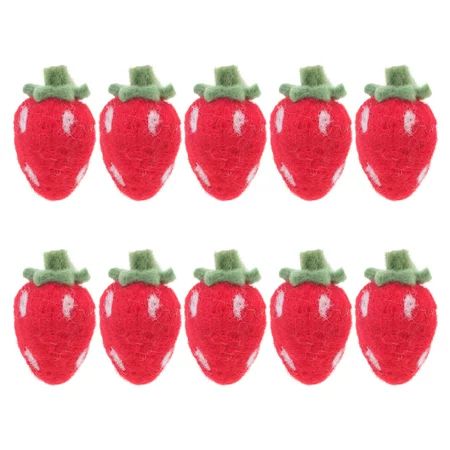 Felt Strawberry Wool Crafts Decoration Headgear Ornaments Ornament Jewelry Diy Craft Handmade Feltin | Walmart (US)