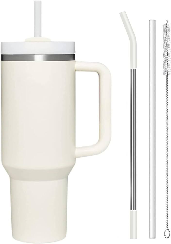AFINSEA 40oz Tumbler with Handle,Insulated Tumbler with Lid and Straw,Double Wall Vacuum Stainles... | Amazon (US)