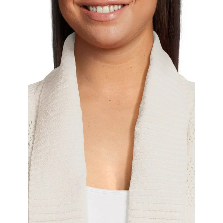 Terra & Sky Women's Plus Size Chenille Shawl Cardigan Sweater, Midweight - Walmart.com | Walmart (US)
