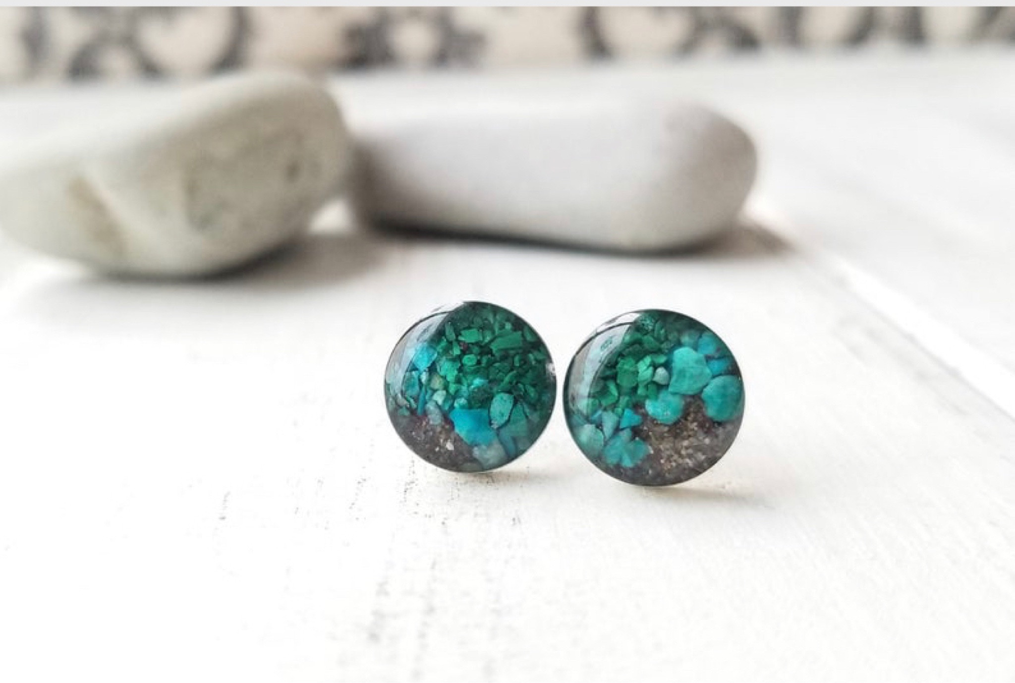 💚Sterling Silver Ring of Kerry, Ireland Earrings💙 Handmade with real sand from the Ring of Kerry, Ireland blended with Chrysocolla & Malachite.

#LTKU #LTKunder50 #LTKstyletip