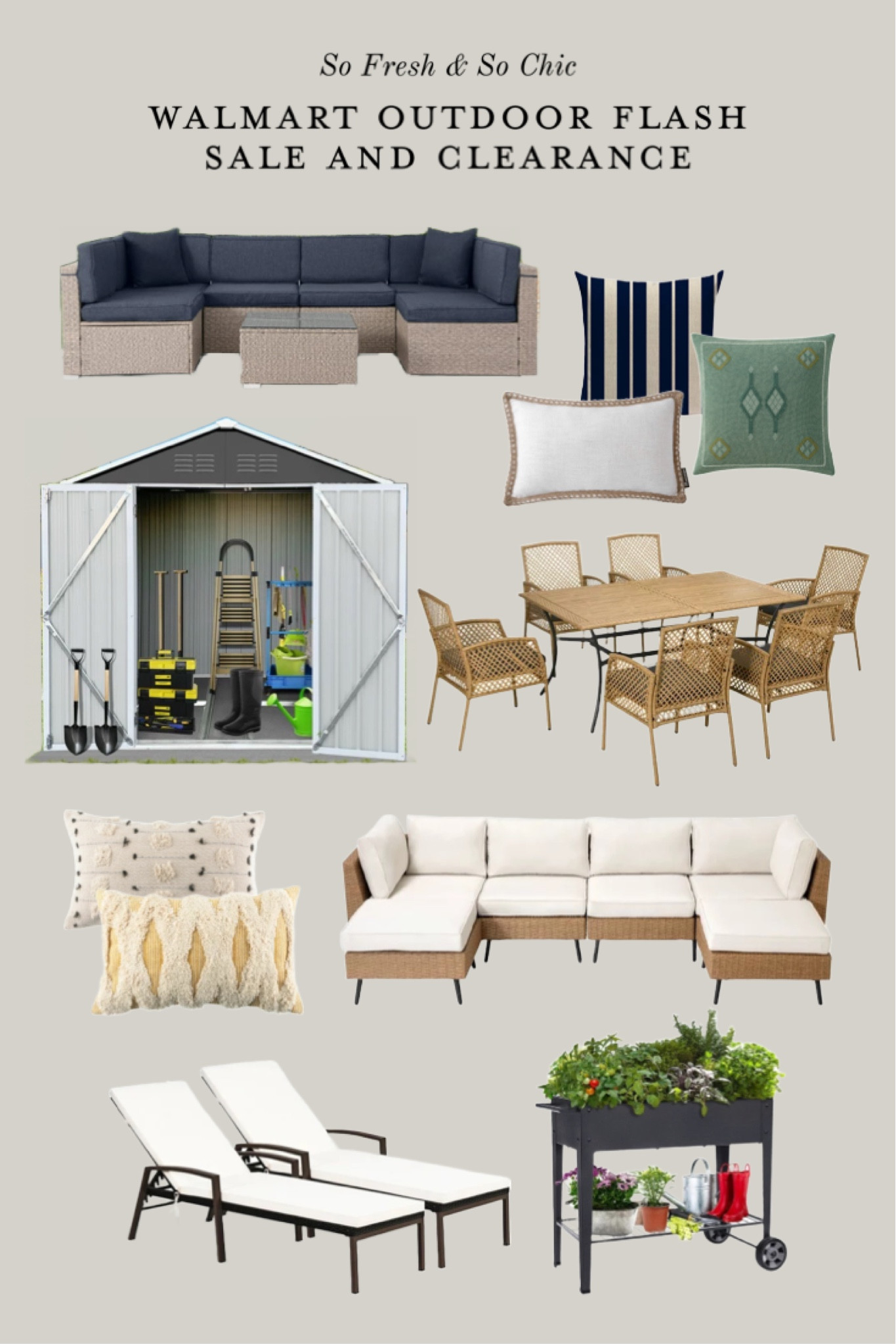 Walmart outdoor flash sale and clearance!
-
Patio umbrella - outdoor seating - patio sofa set - patio seating - outdoor throw pillows - outdoor dining set sale - outdoor pool loungers sale - outdoor above ground inflatable pool - storage shed sale - white patio set - navy blue patio set - wicker patio set with chaise and coffee table - outdoor planter - Walmart sale - affordable outdoor furniture - affordable patio decor - patio furniture sale 

#LTKSeasonal #LTKunder100 #LTKhome