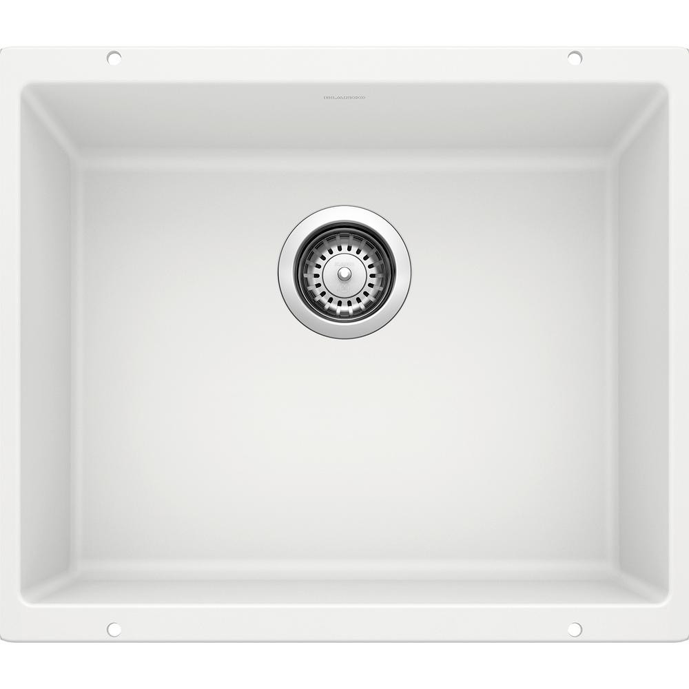 Blanco PRECIS Undermount Granite Composite 21 in. Single Bowl Kitchen Sink in White-513426 - The ... | The Home Depot