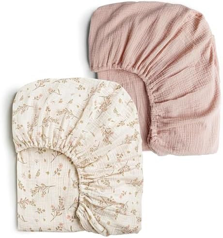 Konssy Muslin Crib Sheets for Girl Boy, 2 PCS Soft and Breathable Cotton Baby Sheets for Standard... | Amazon (US)