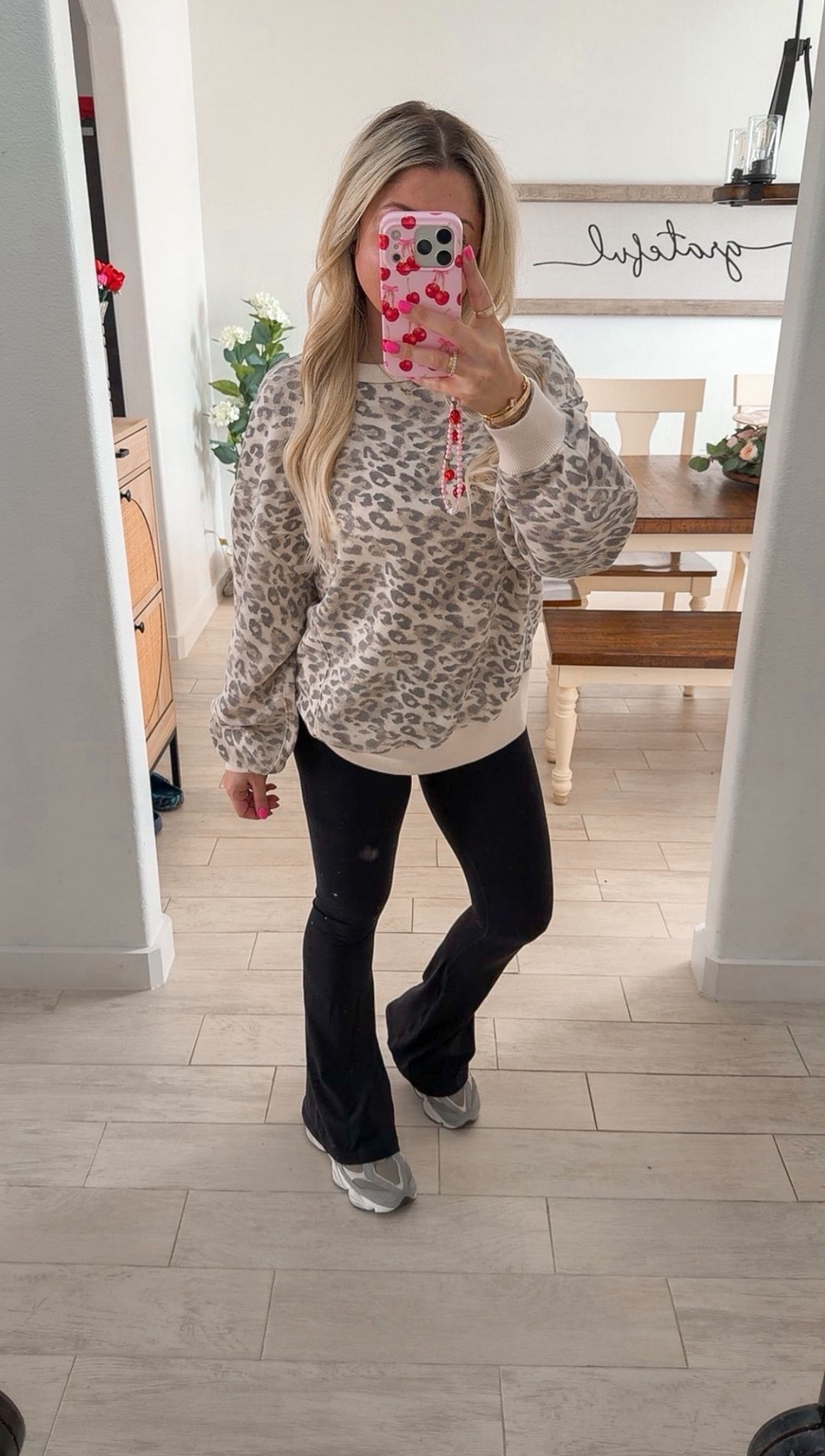 Everyday comfy cute outfit
Xs leopard sweater 
Small flare leggings 
New balance tts 
@Aerie 

#LTKSaleAlert #LTKootd