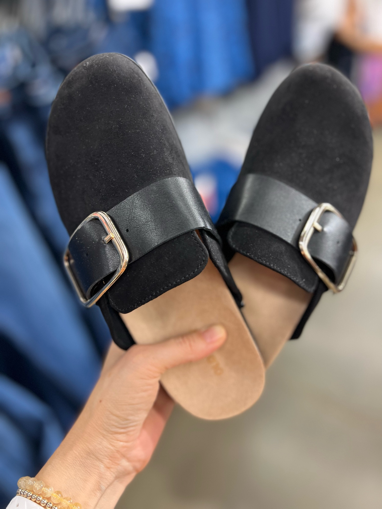 SALE! Old Navy faux suede with side buckle mules. Available in Two colors and fits TTS. NOW 50% off at checkout! Shop them here!

#LTKsalealert #LTKstyletip #LTKshoecrush