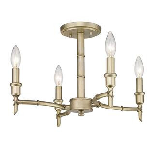 Golden Lighting Cambay 4-Light White Gold Semi-Flush Mount 8207-SF WG - The Home Depot | The Home Depot