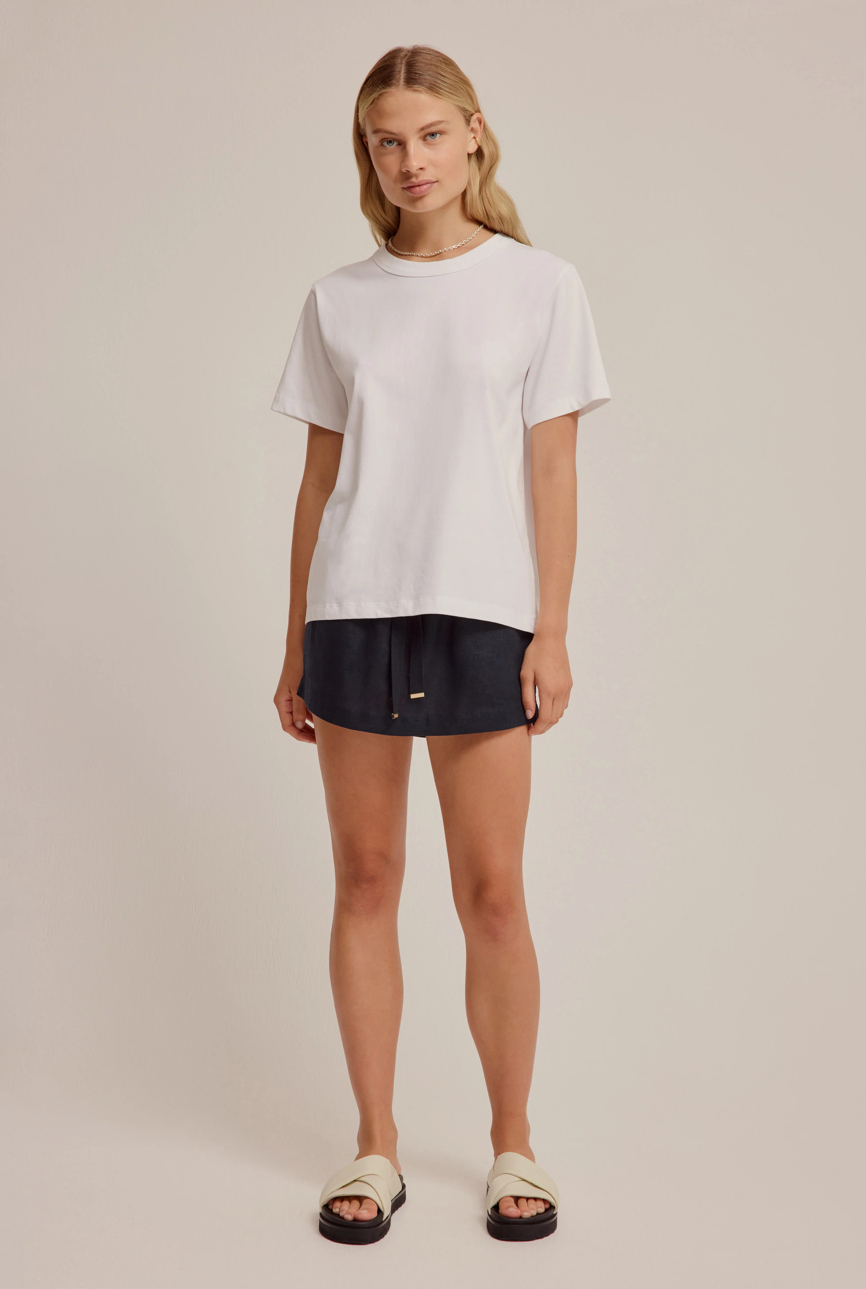 Linen Lounge Skirt in Navy | Venroy | Premium Leisurewear designed in Australia | Venroy AU