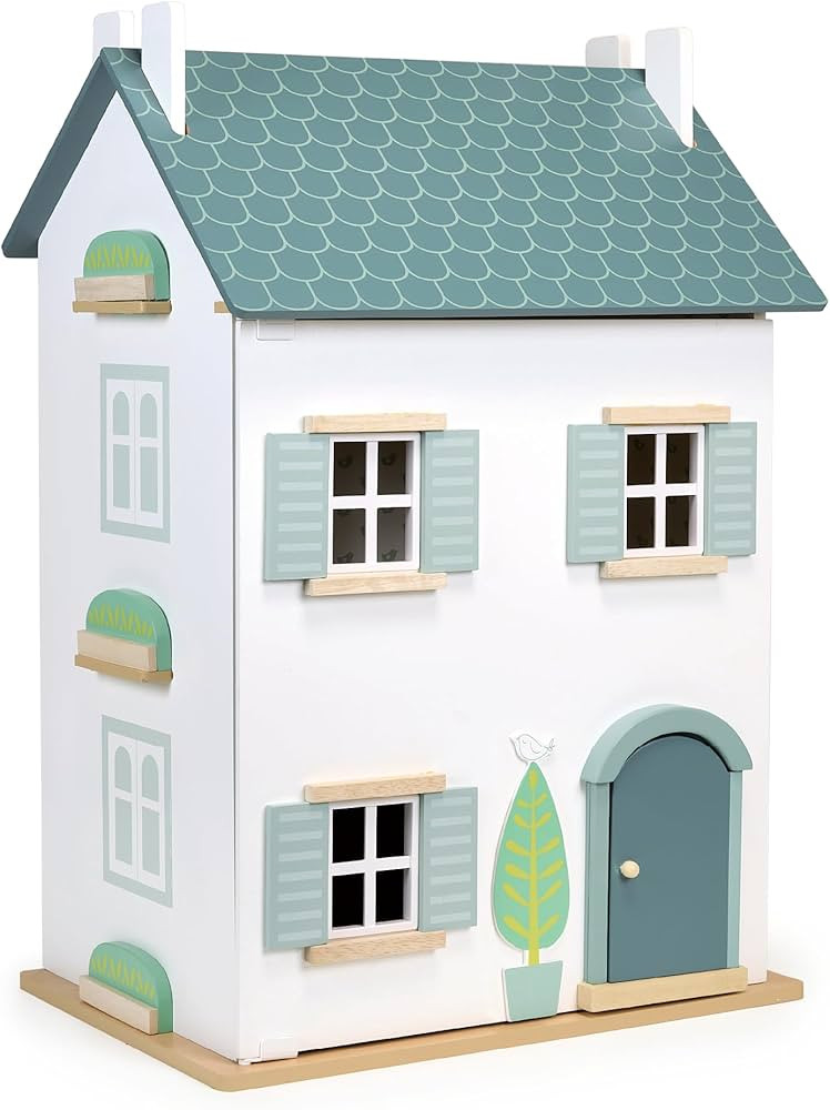 Mentari Toys - Willow Dolls House - Beautiful Mid-Sized Wooden Style Doll House - Miniature Play ... | Amazon (US)