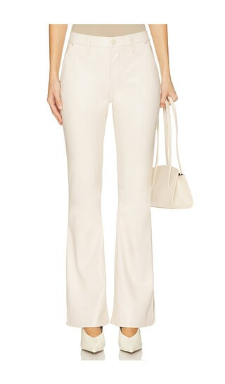 Hudson Jeans Barbara High Rise Bootcut Faux Leather Trouser in Ivory. - size 32 | Revolve Clothing (Global)