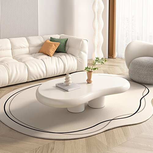HOTICKME Cloud Coffee Table for Living Room, Cream Color Center Table, 46.06" Central Table with 3 L | Amazon (US)