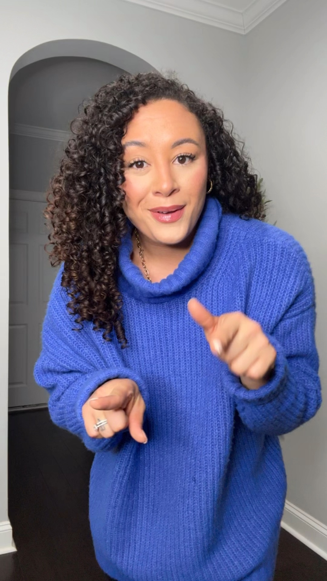 Wearing a large in all pieces. No need to size up in the sweater. It fits oversized if you want more snug fit size down one from your normal size. #walmart 