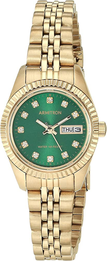 Armitron Women's Day/Date Crystal Accented Dial Metal Bracelet Watch, 75/2475 | Amazon (US)