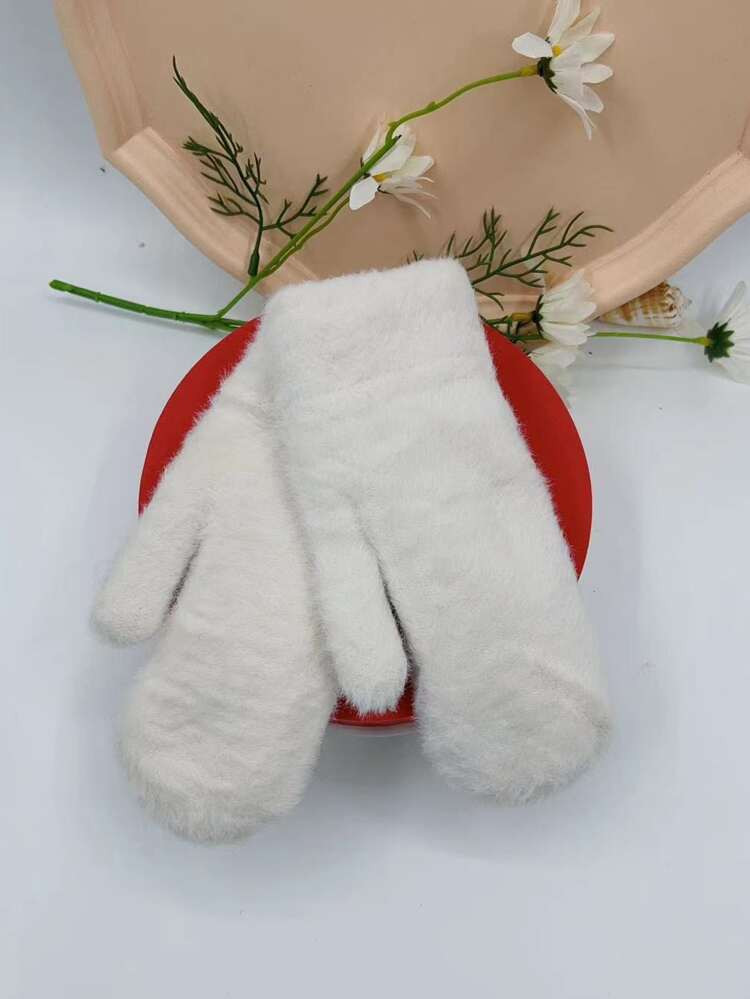 Solid Fuzzy Gloves | SHEIN