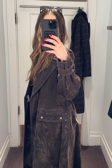 Suede trench coat of my dreams 

#LTKSeasonal