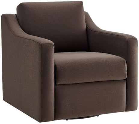 Modway Liora Performance Velvet Swivel Accent Chair in Chocolate Comfortable Stain-Resistant Velv... | Amazon (US)