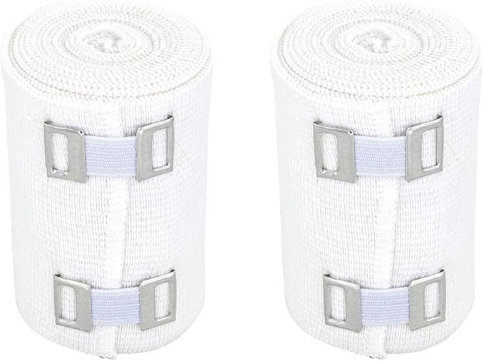 Premium Elastic Bandage Wrap (3" Wide, 2 Pack) - Made of USA Grown Soft Woven Cotton - Metal Clip... | Amazon (US)