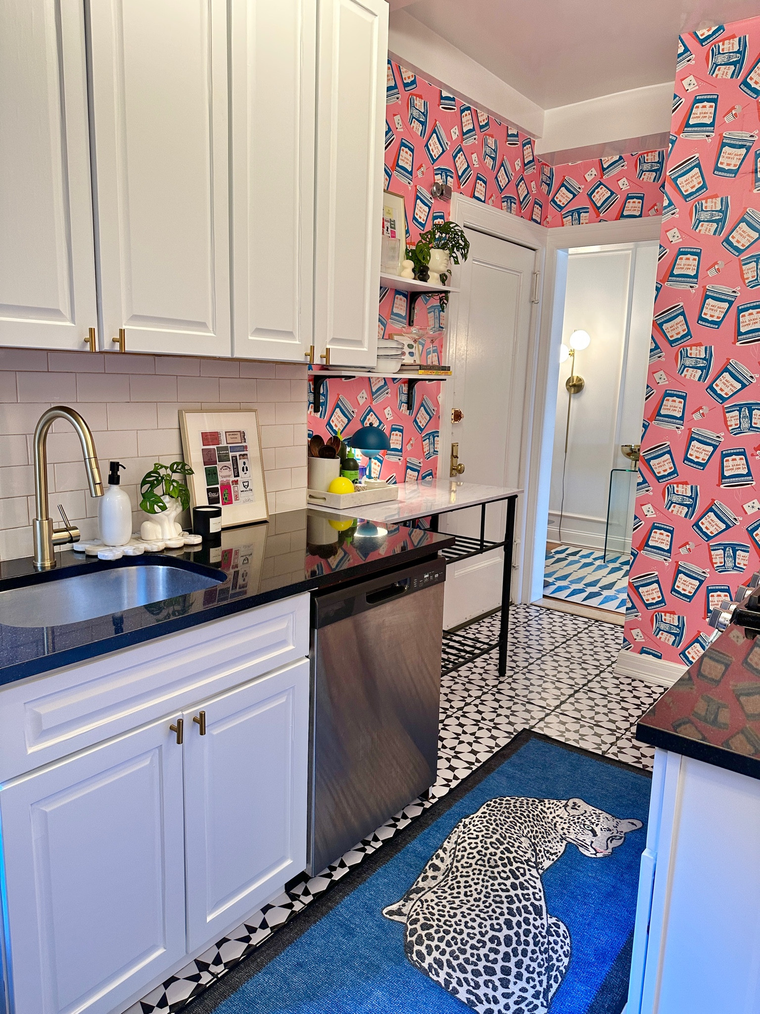Fun kitchen decor! #wallpaper #kitchenrug 

#LTKHome