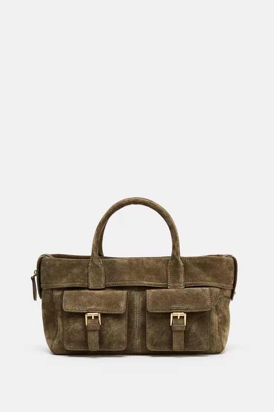 LEATHER HANDBAG WITH POCKETS | Zara UK