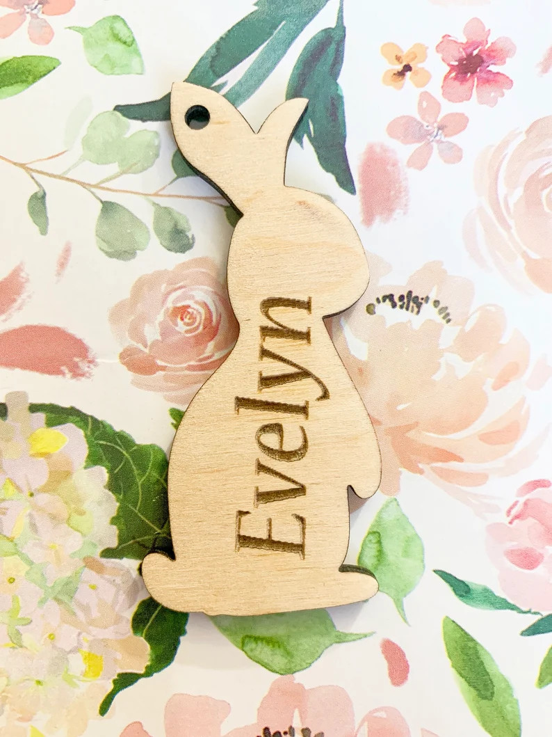 Easter Basket Name Tag, Bunny Name Tag, Wooden Gift Tags, Gift Tags, Spring Name Tags - Etsy | Etsy (US)