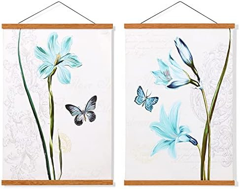 FALAMON 2 Pack Magnetic Poster Hanger Frame, 11x14 11x17 11x22 Teak Wood Magnet Poster Frame for ... | Amazon (US)