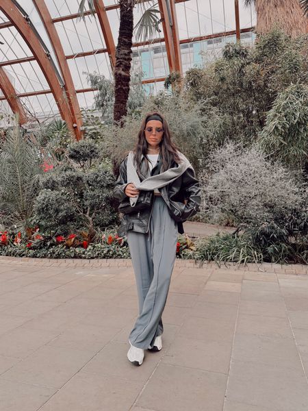 Spring fashion 2023 
Casual style for women 
How to dress casual
Leather oversized biker jacket , wide leg trousers and grey sweater outfit inspo idea 


#LTKstyletip #LTKSeasonal #LTKeurope