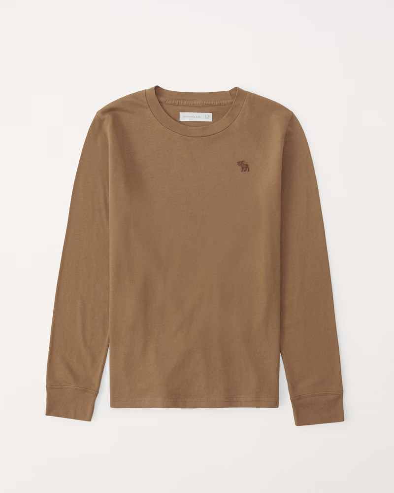 essential long-sleeve icon crew tee | Abercrombie & Fitch (US)