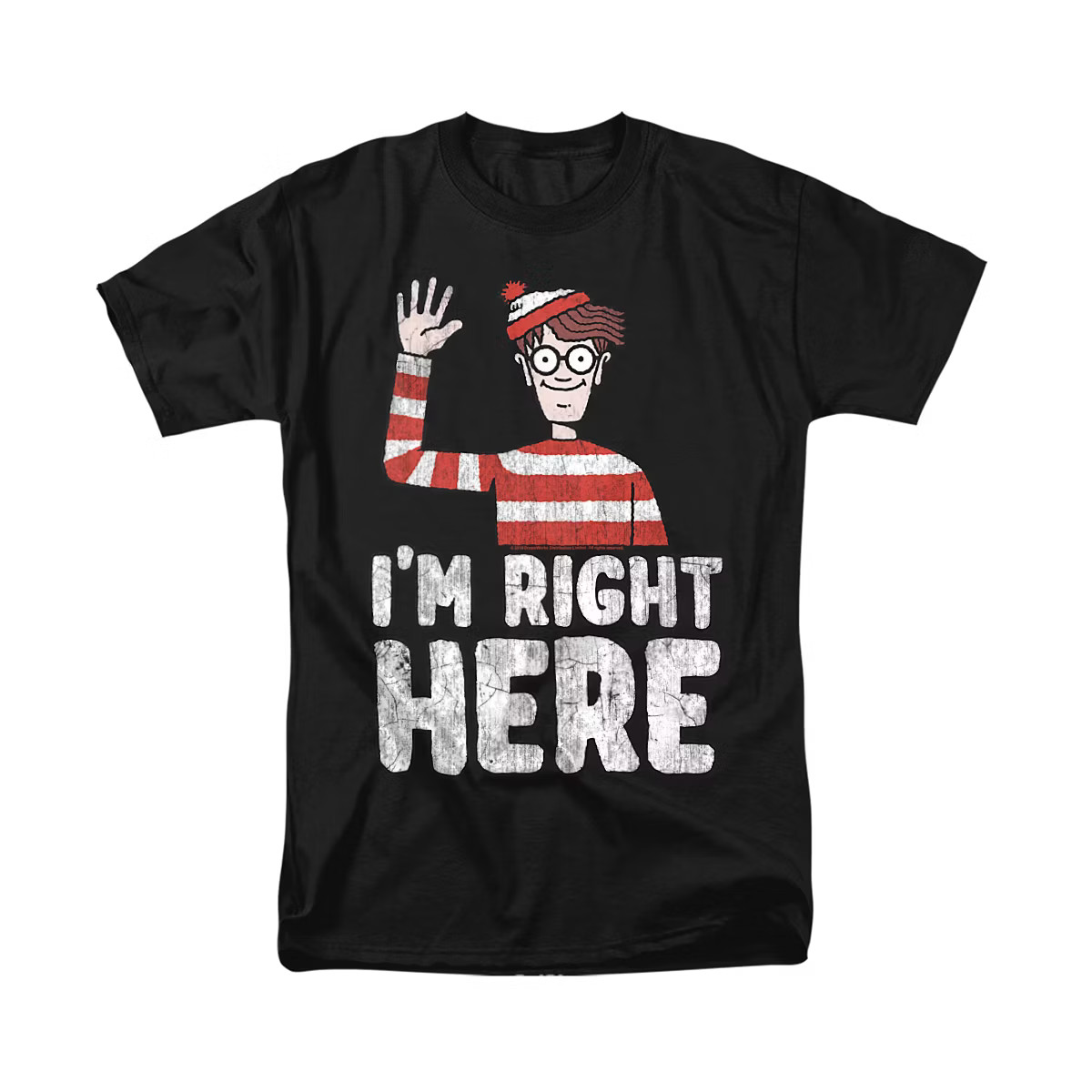 Wheres Waldo Im Right Here Adult T Shirt, Black, Large | Target