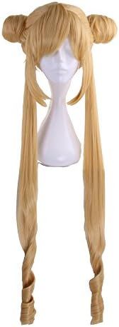Anime Blonde Yellow Cosplay Wig with Buns and Two Long Ponytails (Blonde) | Amazon (US)