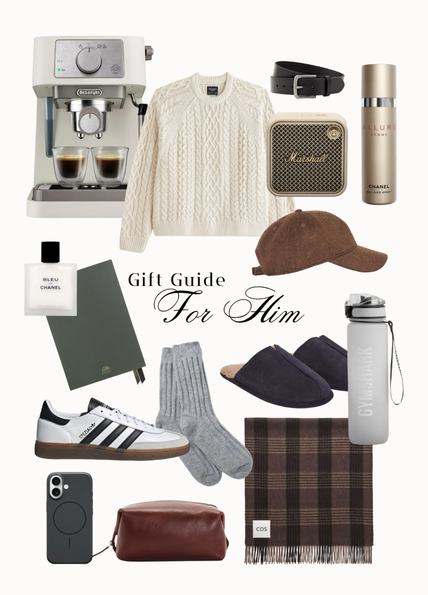 Christmas Gift guide for him, Christmas Gift Guide, Holiday Essentials, Gifts for Him, Perfect Presents, Cozy Fashion, Stylish Accessories, Wool-Blend Baseball Cap, Leather Wash Bag, Sports Bottle, Crew Sweater, Coffee Machine, Gymshark, John Lewis, COS, Abercrombie & Fitch

#LTKuk #LTKluxury #LTKgiftguide