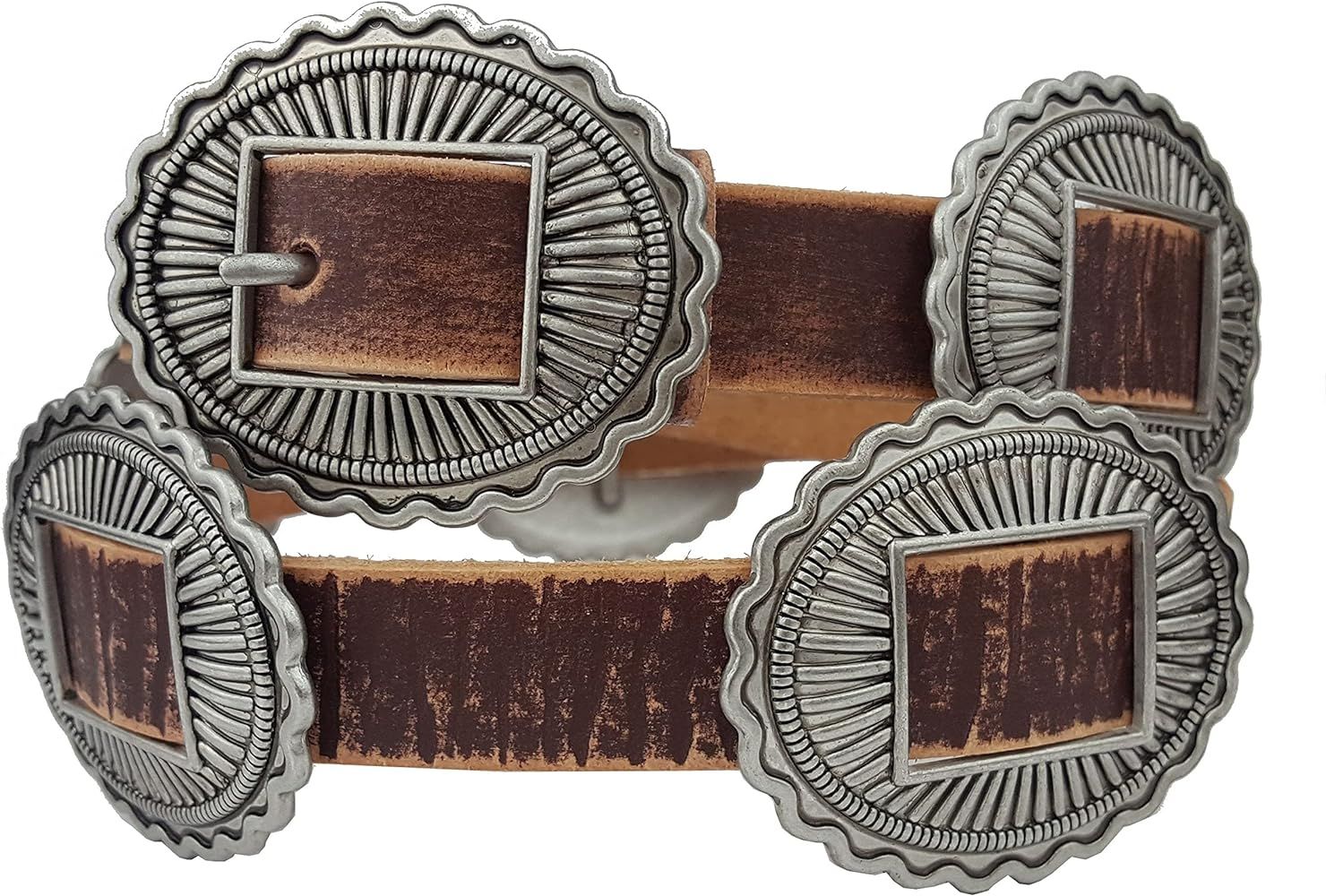 Western Skinny Leather belt with Conchos | Amazon (US)