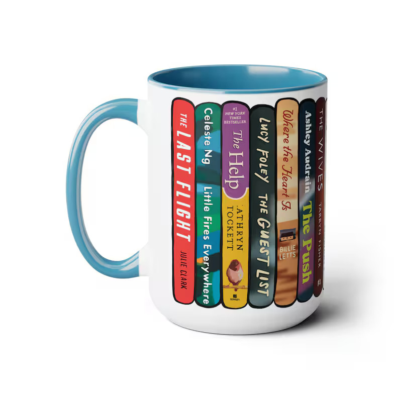 SEMI-Customizable Book Stack Tall Mug 15 Oz | Etsy (US)
