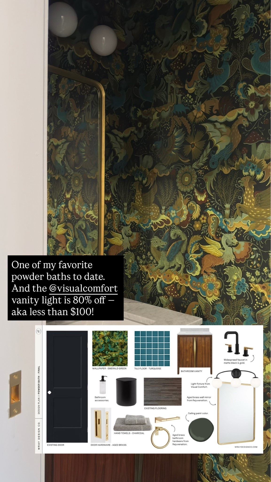 The designer bathroom vanity light that is 80% off. As seen in our maximalist powder bath project.

#LTKSaleAlert #LTKHome
