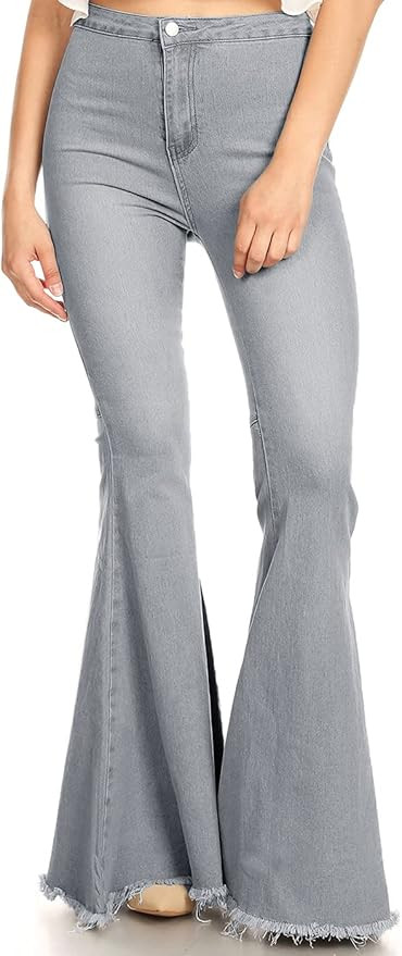 Anna-Kaci Women's Classic Retro High Waist Long Denim Bell Bottom Jeans | Amazon (US)