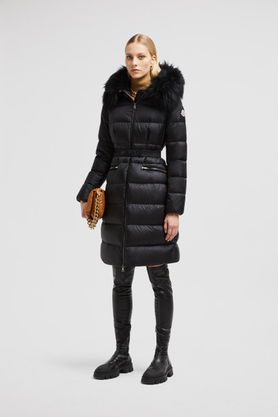 Boedic Hooded Shearling Long Down Jacket | Moncler