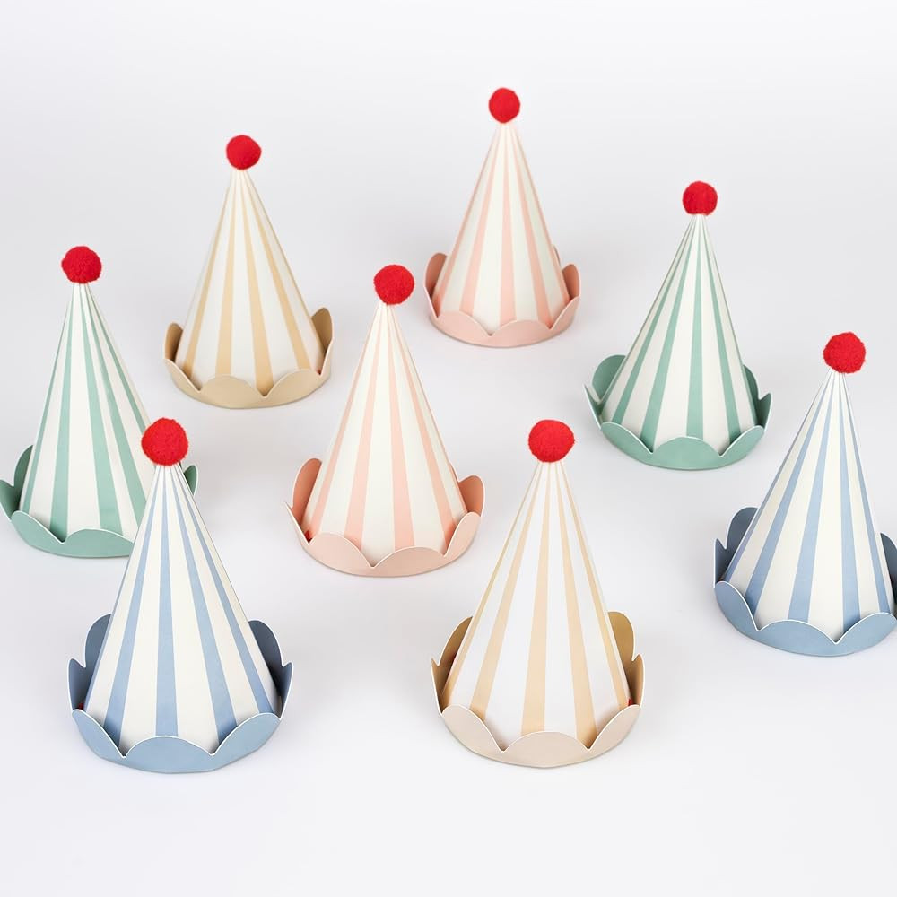 Meri Meri Birthday Party Hats, Pack of 8 Bright and Colorful Cone Birthday Hats for Kids & Adults... | Amazon (US)