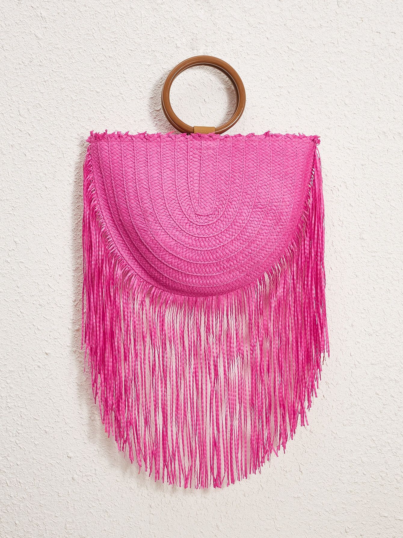 Fringe Decor Straw Bag | SHEIN