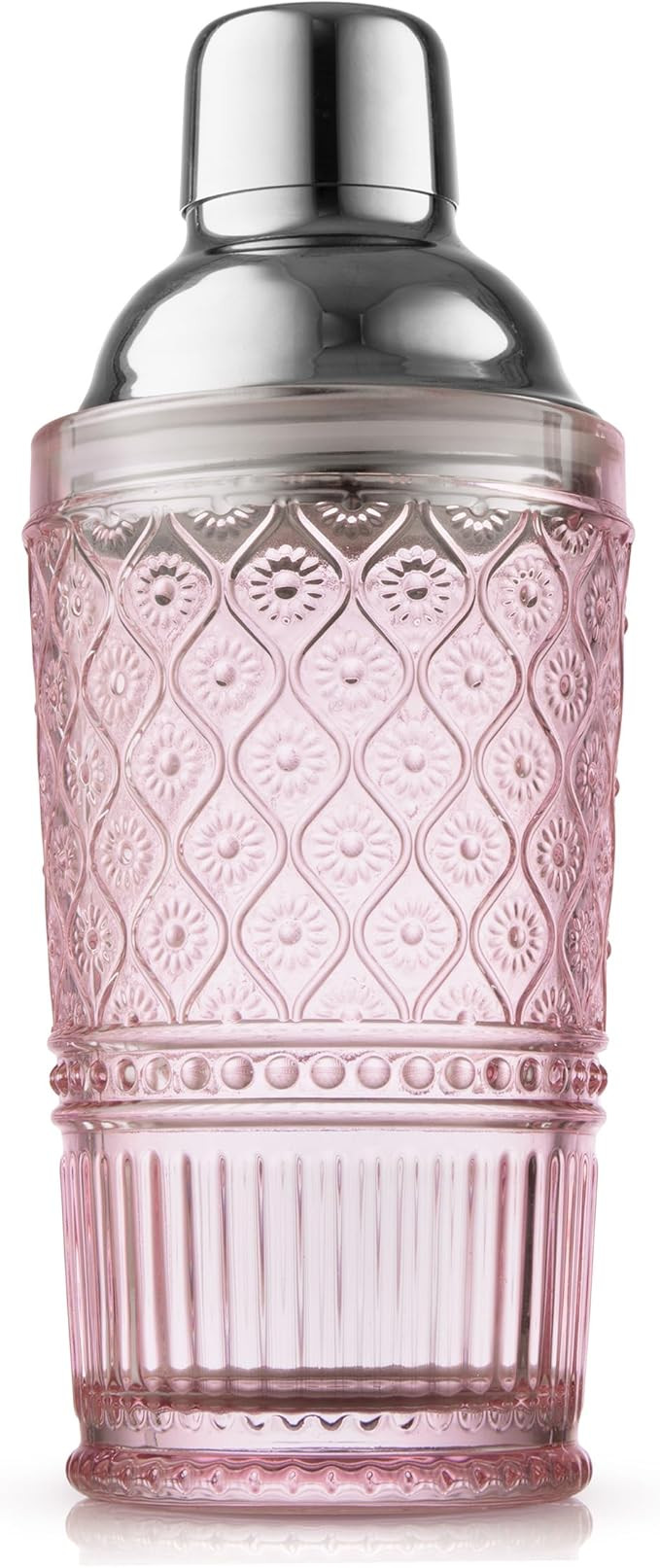 Godinger Cocktail Shaker, Martini Shaker, Glass Cocktail Shaker - 17oz, Claro Collection, Pink | Amazon (US)