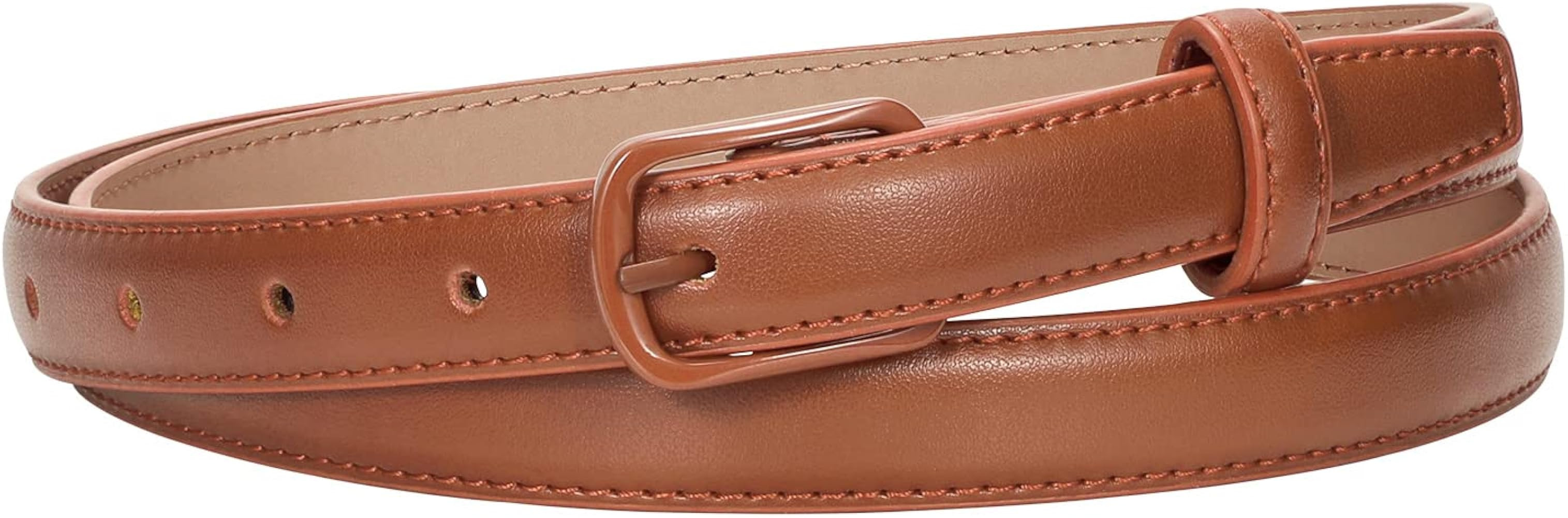 XZQTIVE Schwarzer Skinny Gürtel für Frauen Jeans dünne Leder Taille Gürtel mit schwarzem Meta... | Amazon (DE)