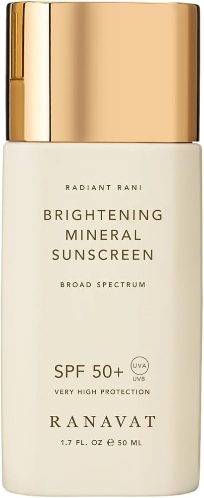 RANAVAT Brightening Mineral Face Sunscreen - Broad-Spectrum SPF 50 Mineral Sunscreen with Zero Wh... | Amazon (US)