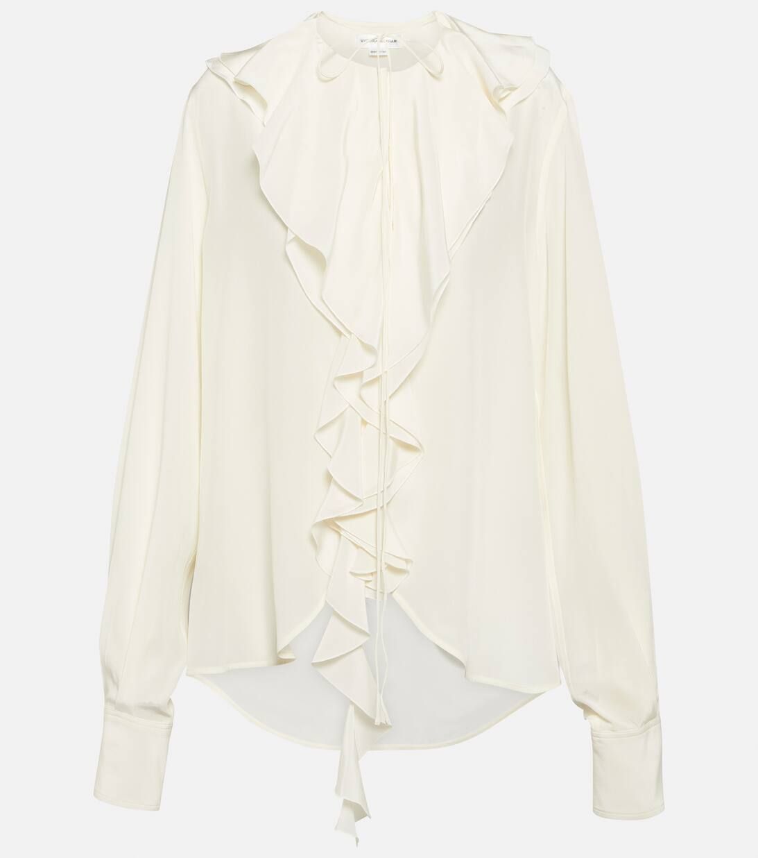 Ruffled silk blouse | Mytheresa (UK)