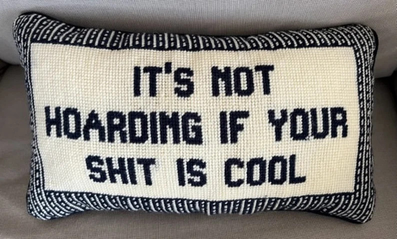 Handmade Customized  Embroidered Pillow "Hoarding " | Etsy (US)