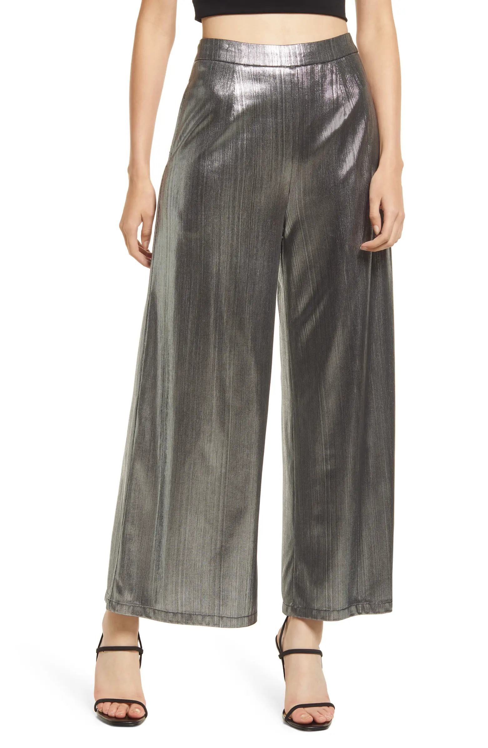 Space Age Metallic Wide Leg Pants | Nordstrom