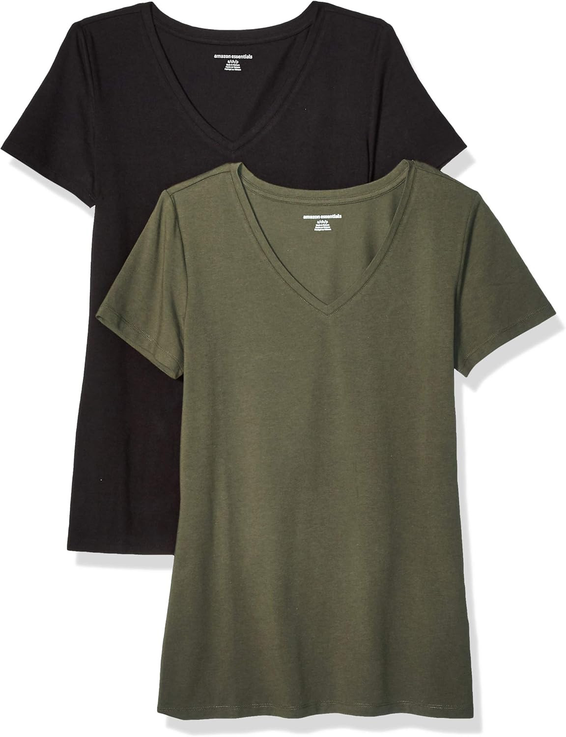 Amazon Essentials Women's 2-Pack Classic-Fit Short-Sleeve V-Neck T-Shirt | Amazon (US)