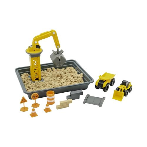 CAT Construction Toys, Dig N' Build Dirt Playset with 12 OZ of Dirt Compound, 2 Little Machine Vehicles, Crane, molds, and Storage Tray, Indoor/Outdoor Play for Kids Ages 3+ | Amazon (US)