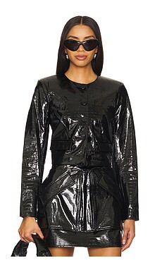 AKNVAS Cropped Barnett Jacket in Nero from Revolve.com | Revolve Clothing (Global)