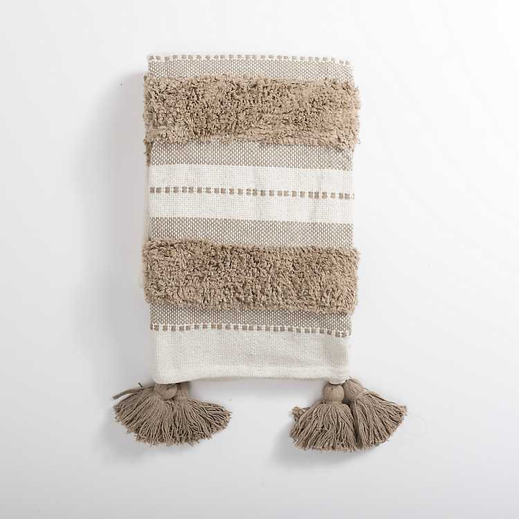 Khaki Montauk Cotton Tufted Throw | Kirkland's Home