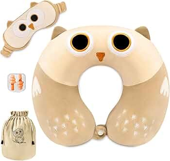 urnexttour Travel Neck Pillow for Kids, Best Memory Foam Pillow with Cute Sleep Mask & Earplugs, ... | Amazon (US)