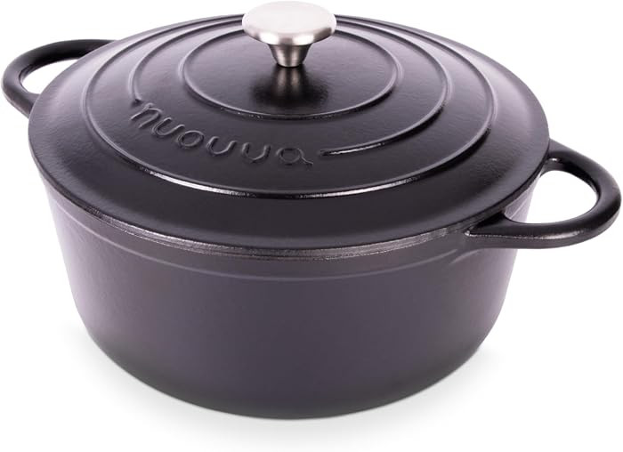 Nuovva Enamelled Cast Iron Dutch Oven Pot with Lid – 6.4 Quart Non Stick Casserole Pot – Heav... | Amazon (US)